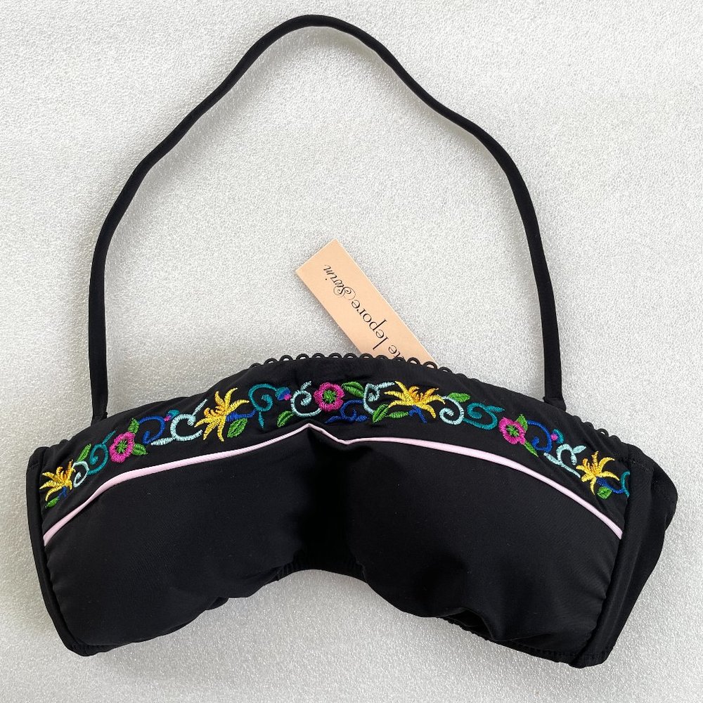 Nanette Lepore Swim Embroidered Floral Bandeau
